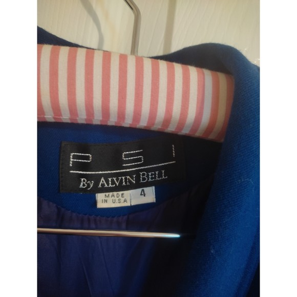PSI by Alvin Bell Fitted Blue Jacket Size 4 Vintage. Comes with Shoulder Pads - Picture 5 of 8